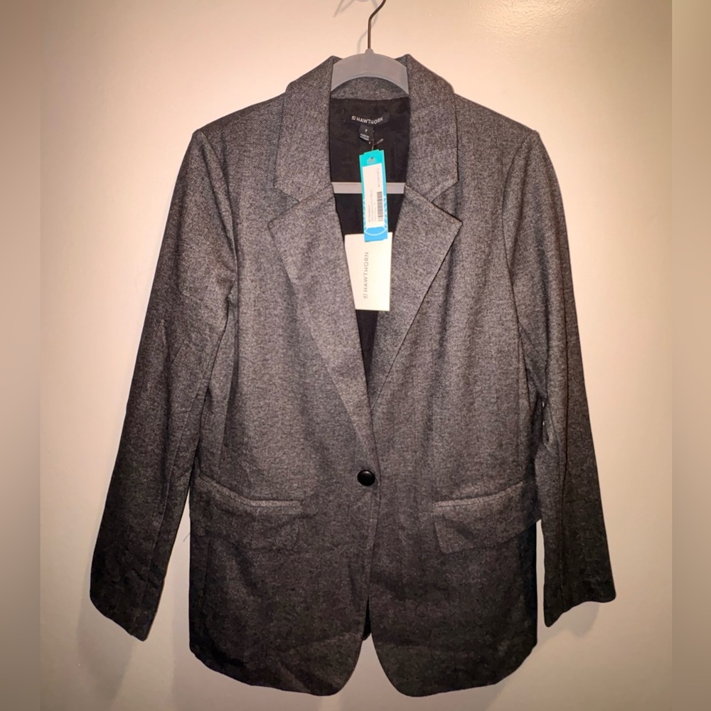 41 Hawthorn Women's Gray Herringbone Knit Blazer